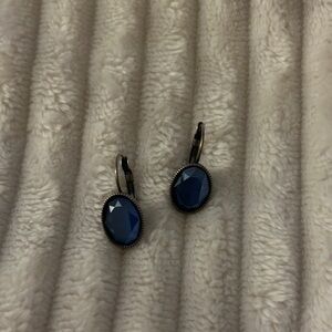 Touchstone Crystal Blue Oval Earrings